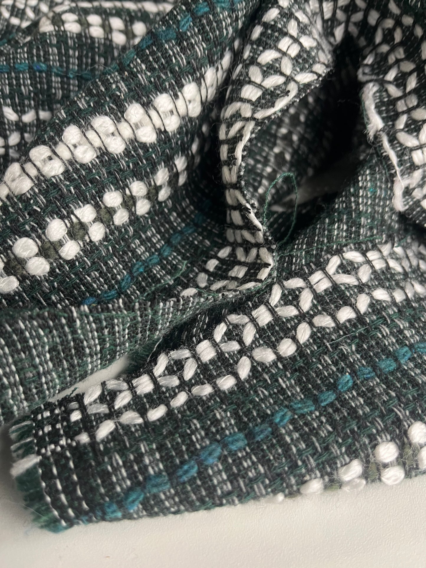 BASILE 009 heavy wool tweed green/ecru