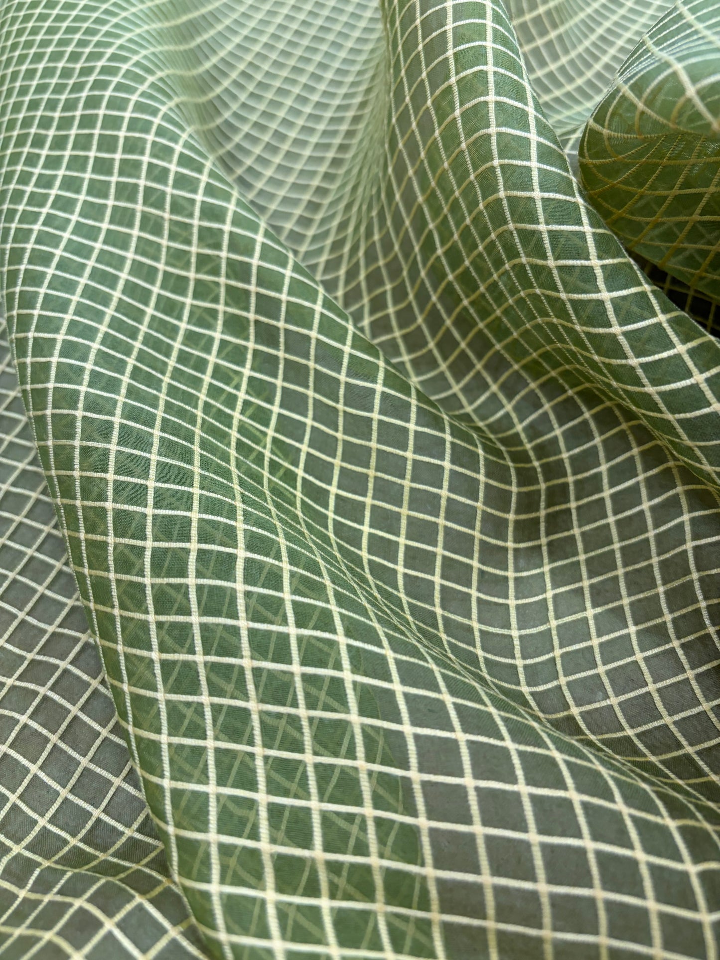 PRINCIPESSA 002 silk georgette embroidered checks