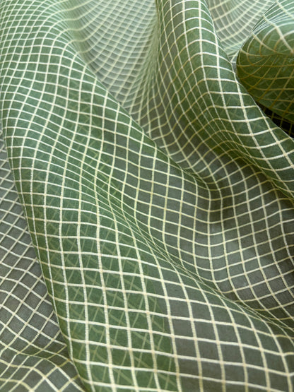 PRINCIPESSA 002 silk georgette embroidered checks