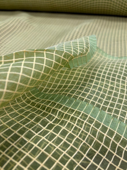 PRINCIPESSA 002 silk georgette embroidered checks