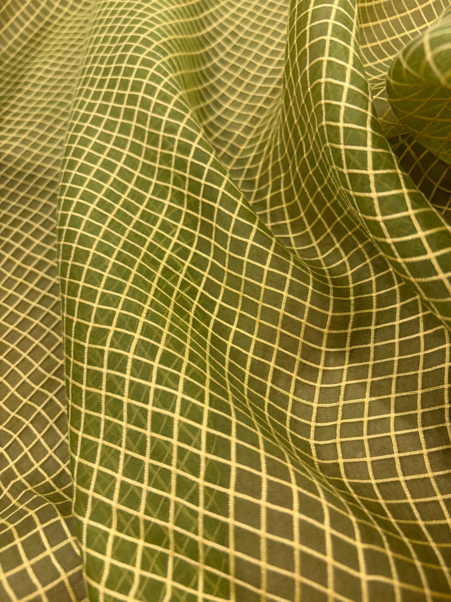 PRINCIPESSA 002 silk georgette embroidered checks