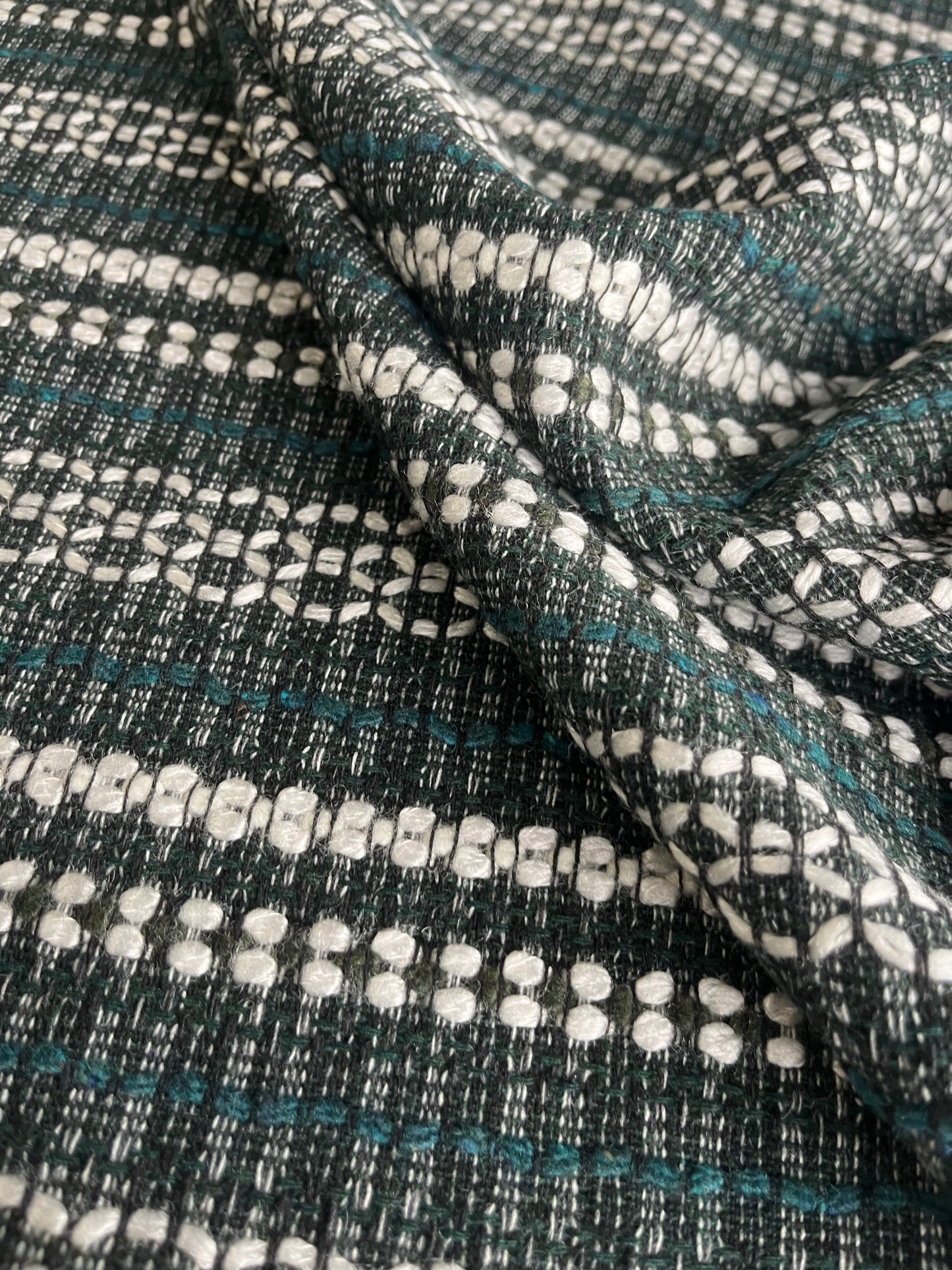 BASILE 009 heavy wool tweed green/ecru