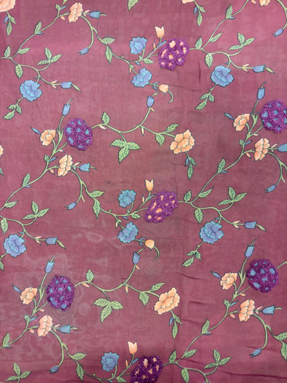 PRINCIPESSA 005 silk georgette printed and embroidered