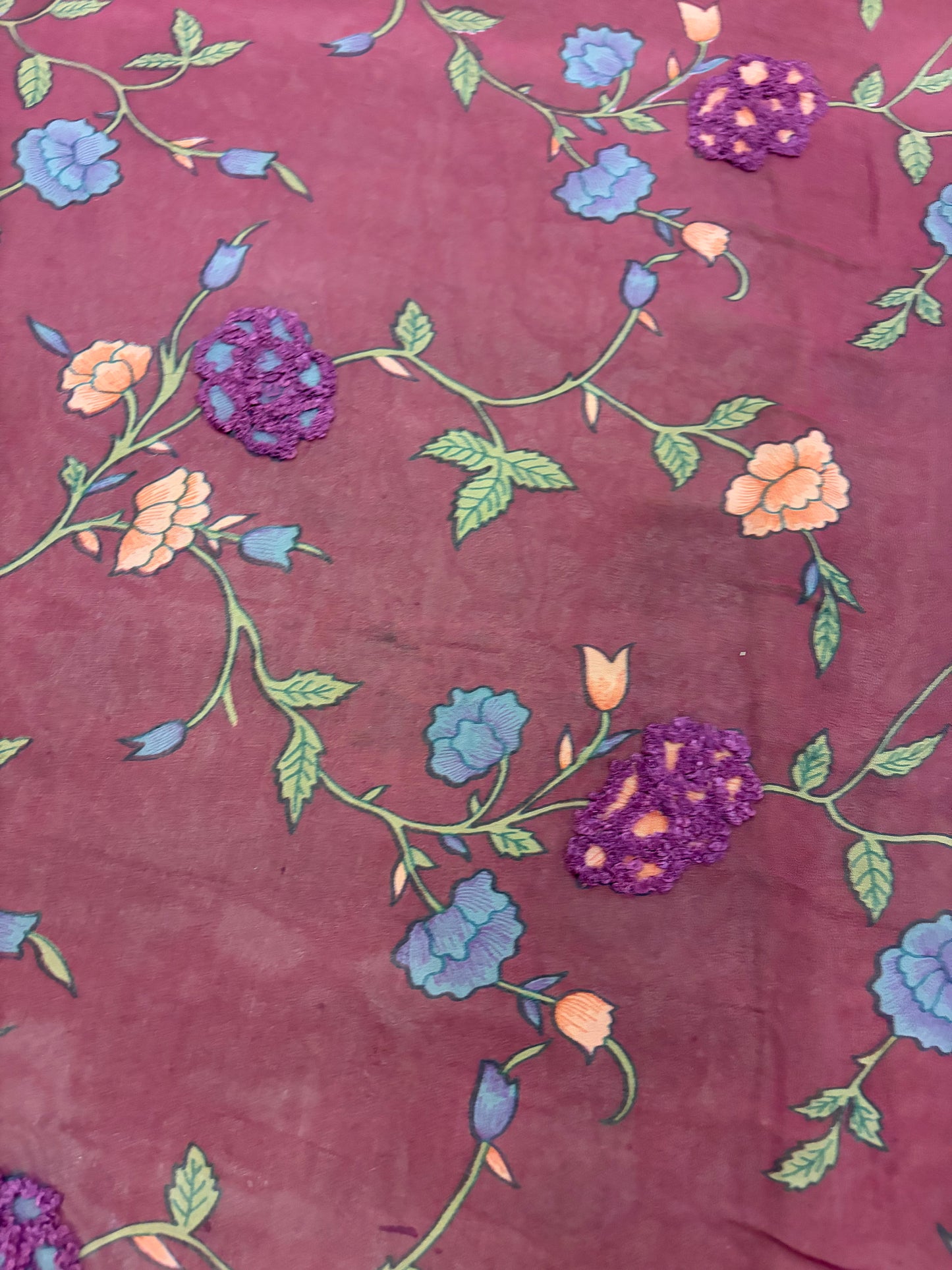PRINCIPESSA 005 silk georgette printed and embroidered