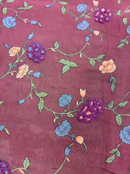 PRINCIPESSA 005 silk georgette printed and embroidered