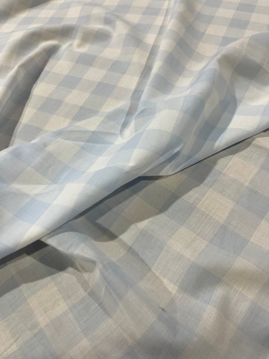 B02 Léon 017 woven shirting check light blue