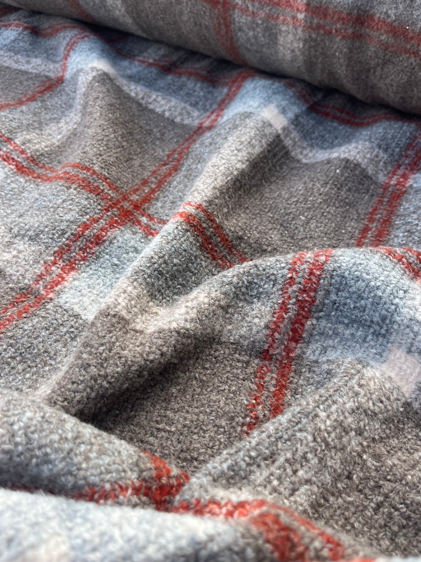 ROSARIO 031 boiled wool check brown/taupe/brique