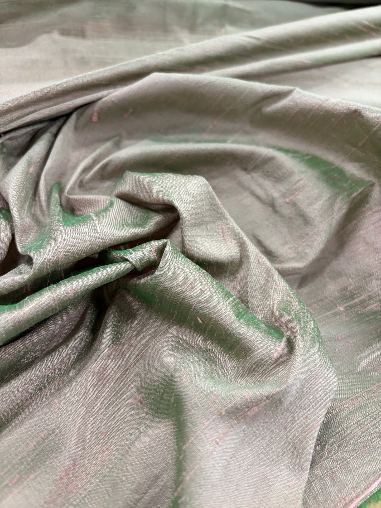 PRINCIPESSA 009 olive silk shantung