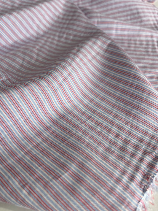 BASILE 018 woven cotton stripes blue/red