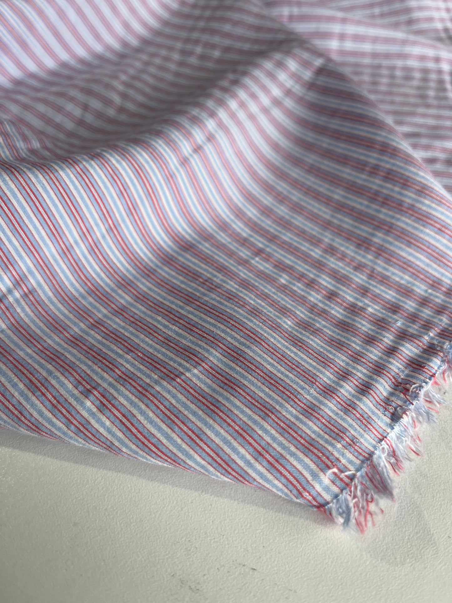 BASILE 018 woven cotton stripes blue/red