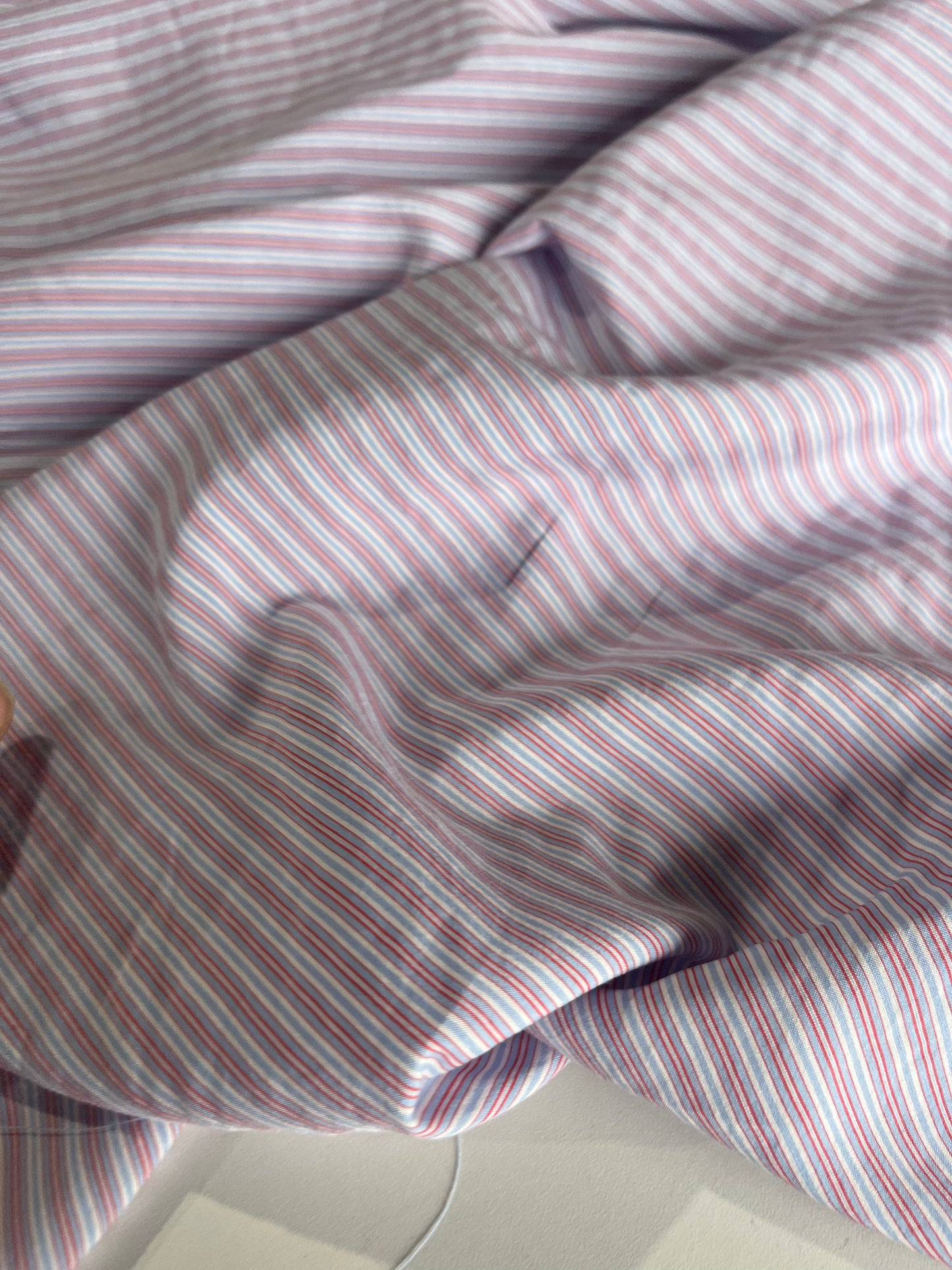 BASILE 018 woven cotton stripes blue/red