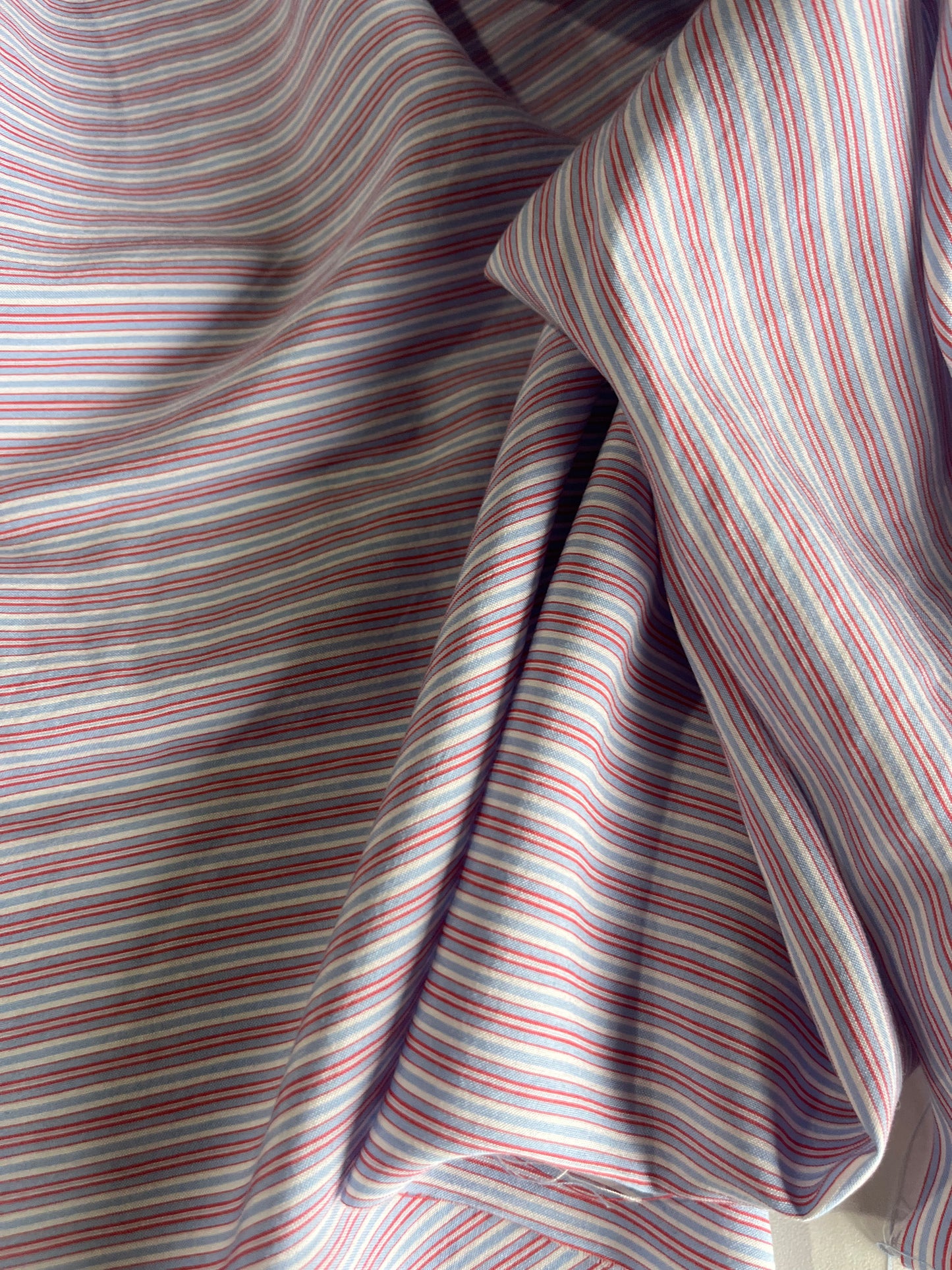 BASILE 018 woven cotton stripes blue/red