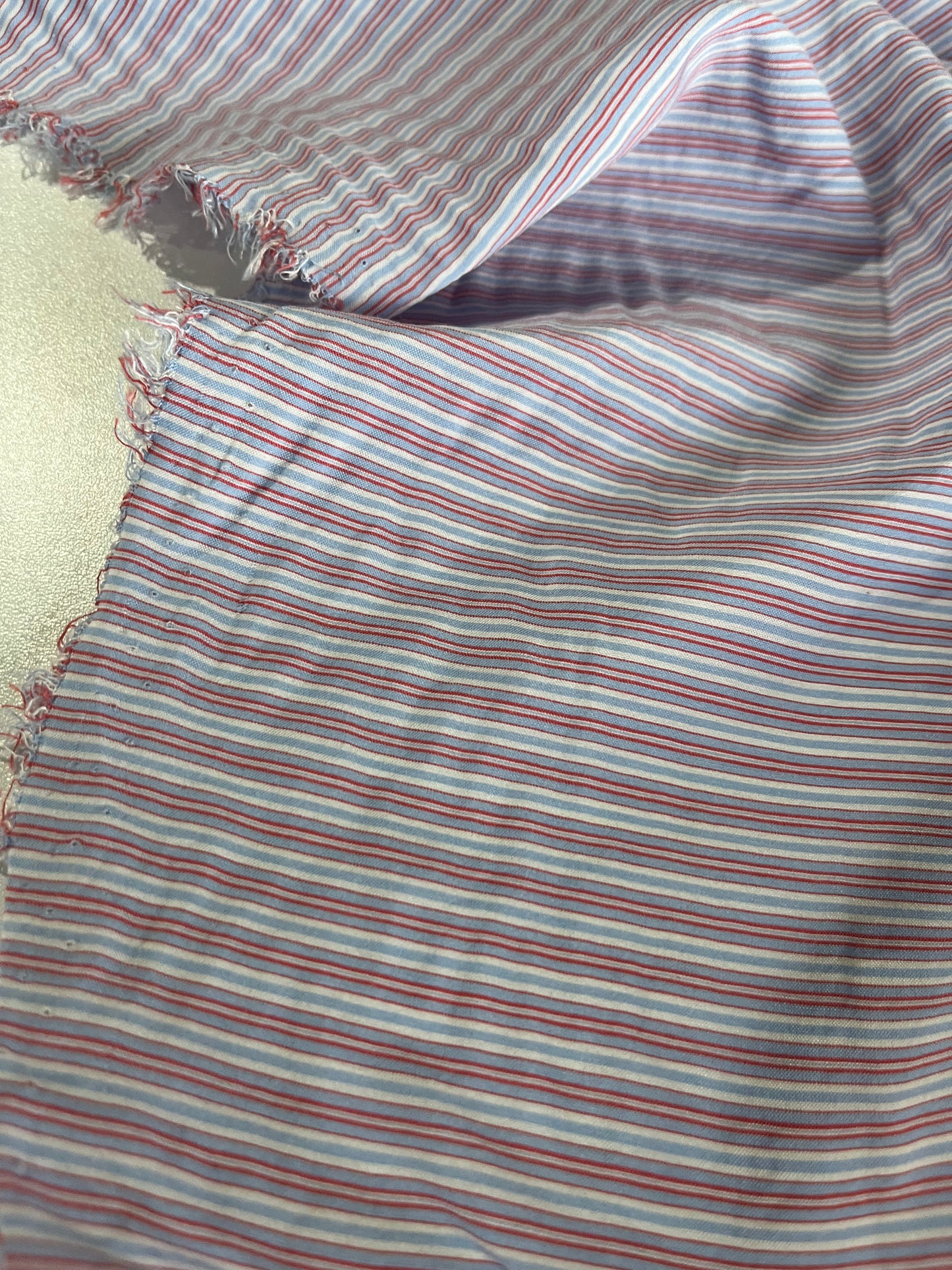 BASILE 018 woven cotton stripes blue/red