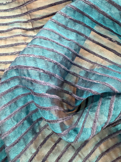 PRINCIPESSA 011 silk georgette with horizontal chenille stripes