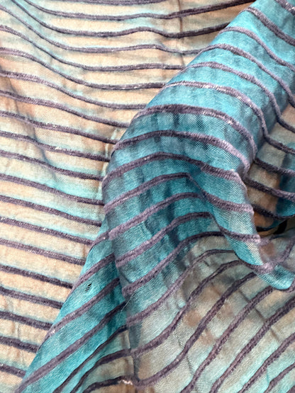 PRINCIPESSA 011 silk georgette with horizontal chenille stripes