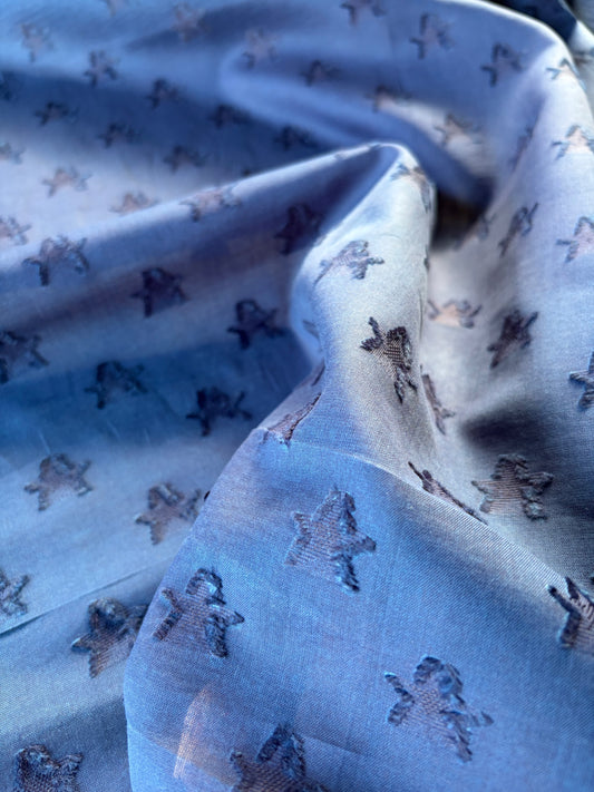 PIERROT 021 cotton plumetis navy stars