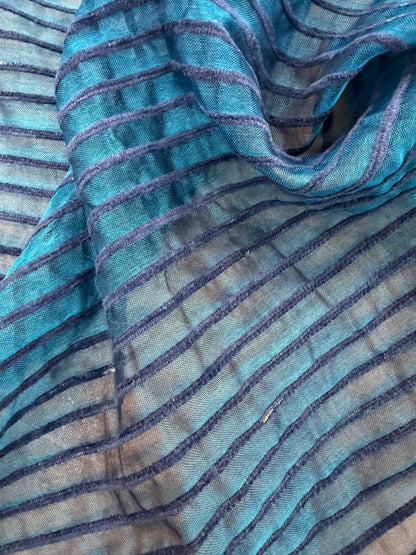 PRINCIPESSA 011 silk georgette with horizontal chenille stripes