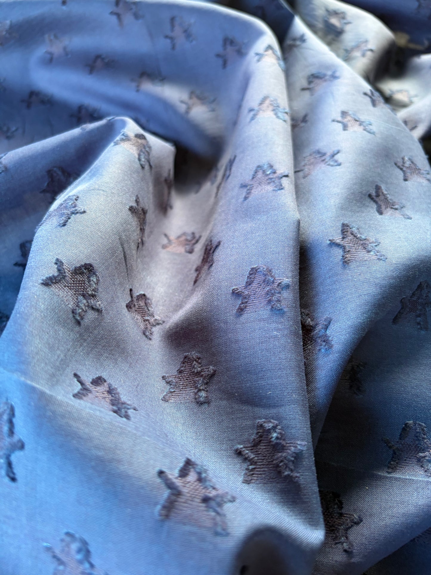 PIERROT 021 cotton plumetis navy stars
