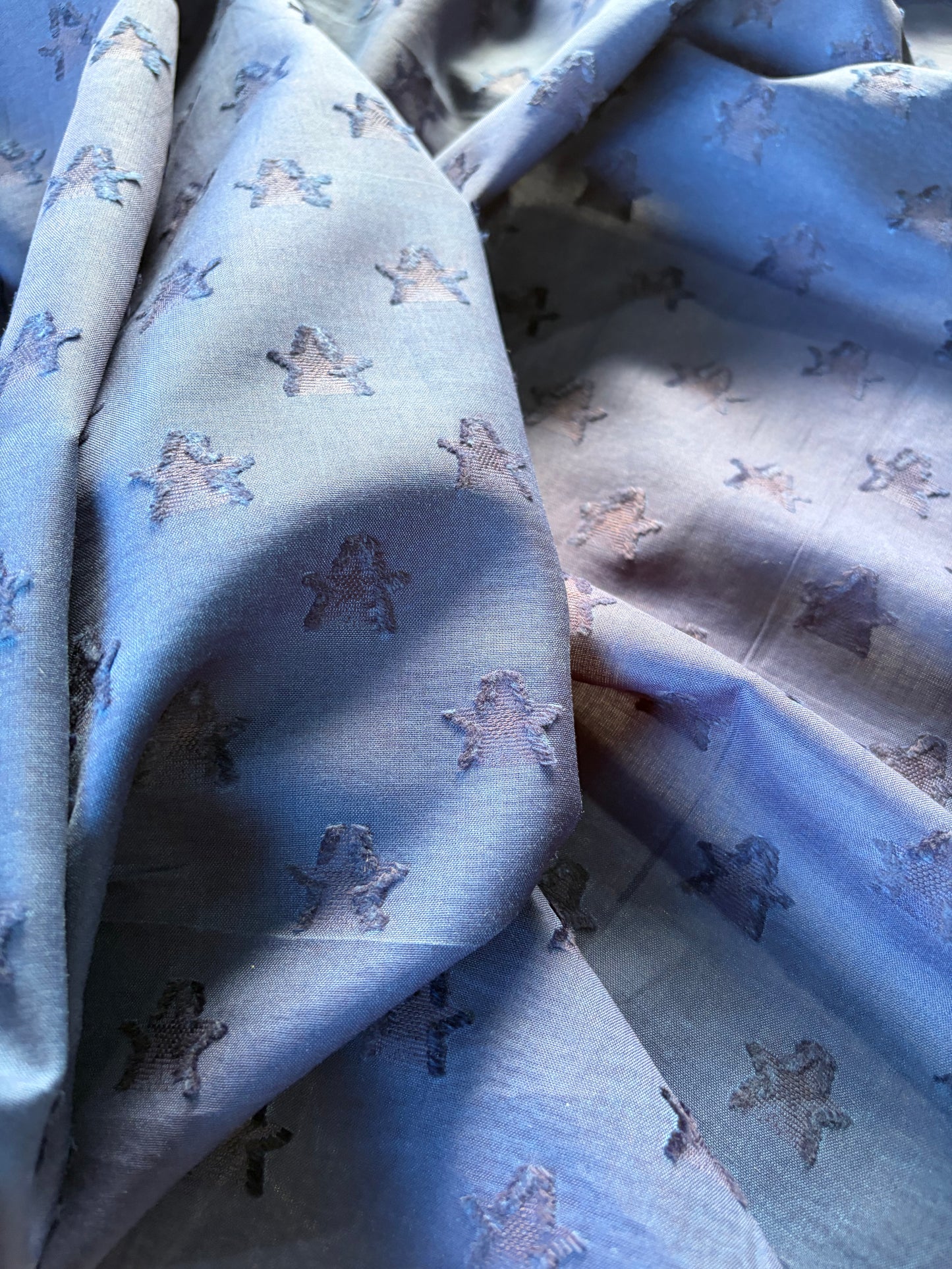 PIERROT 021 cotton plumetis navy stars