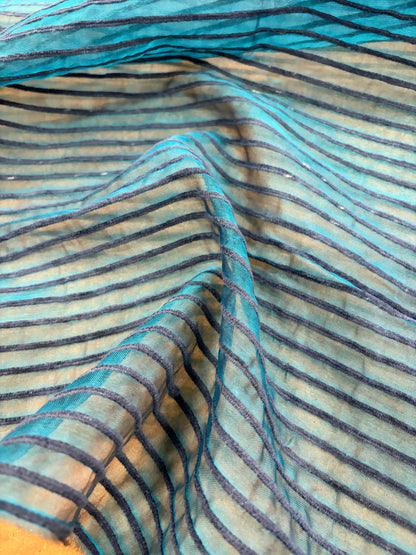 PRINCIPESSA 011 silk georgette with horizontal chenille stripes