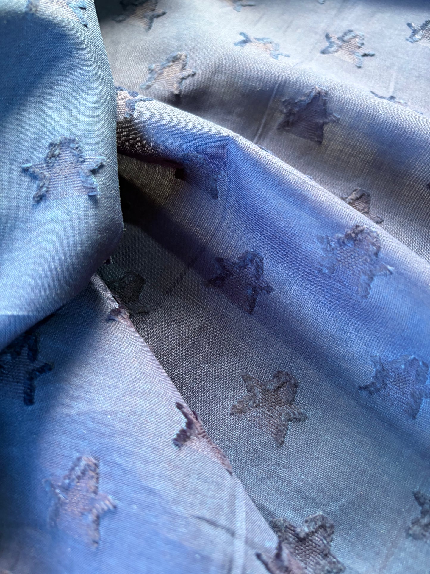 PIERROT 021 cotton plumetis navy stars