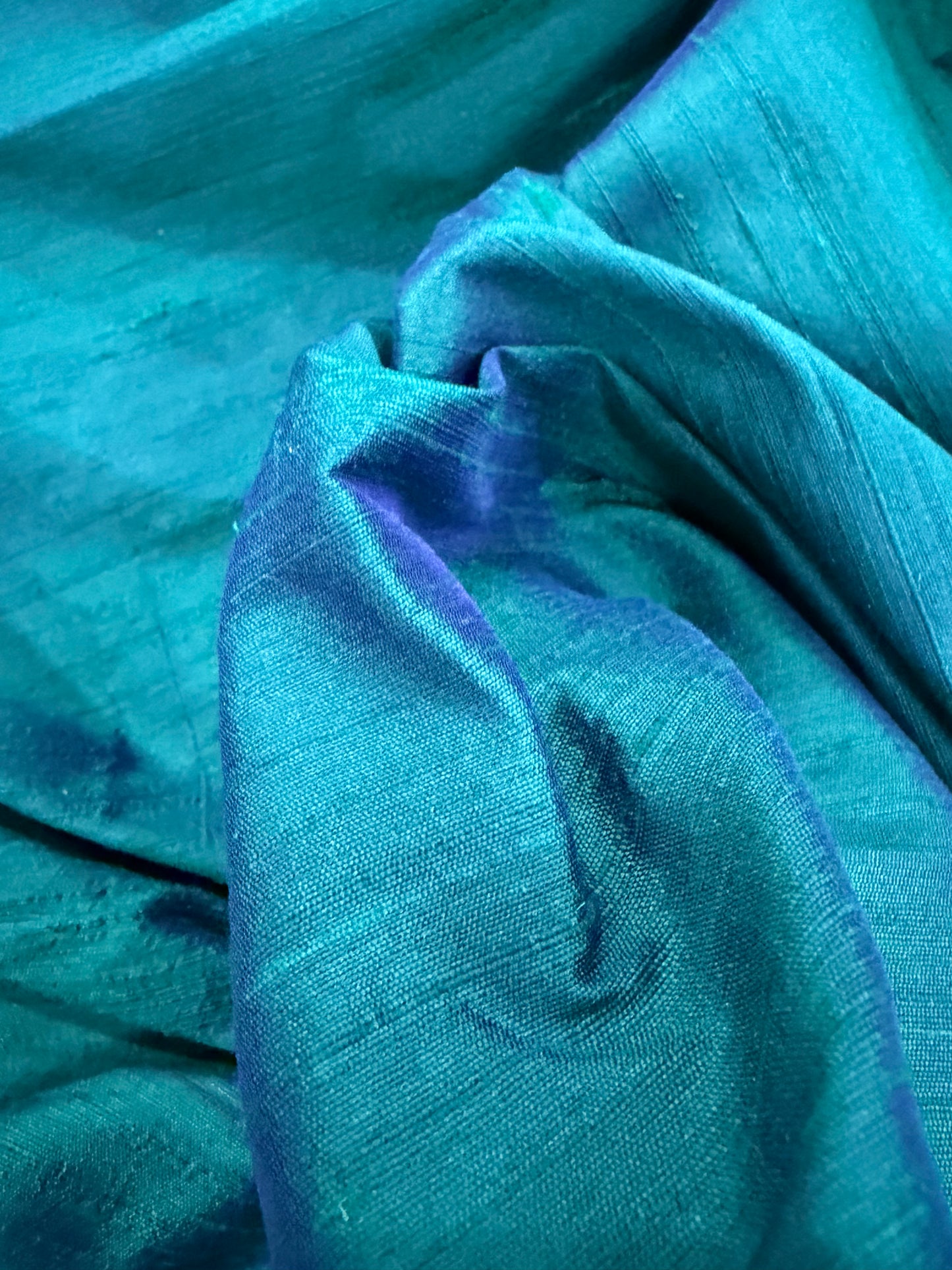 PRINCIPESSA 012 blue/green changeant silk shantung