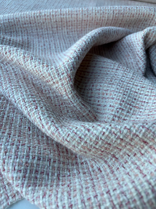 MOLKO 013 ecru/soft pink heavy cotton tweed