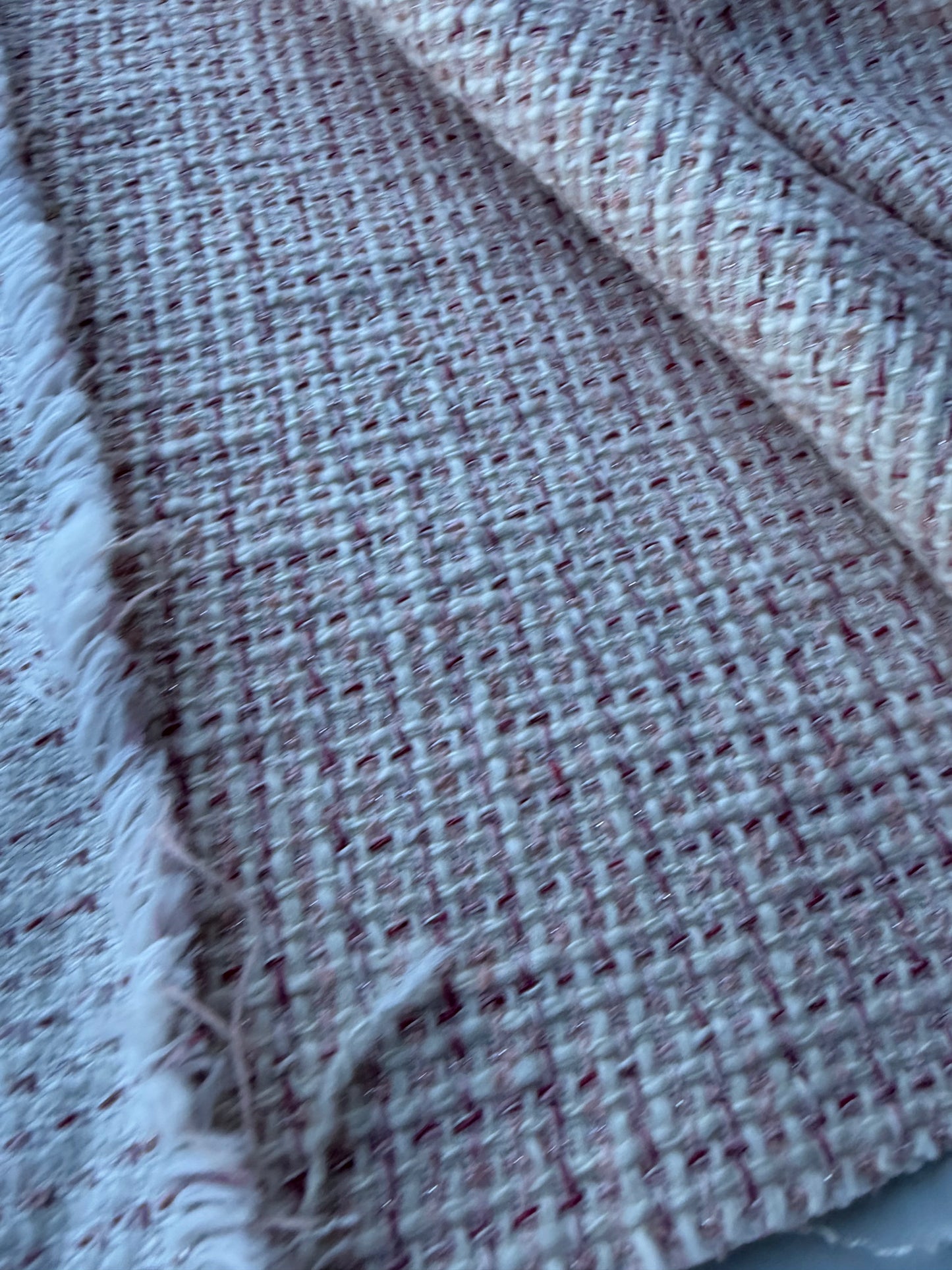 MOLKO 013 ecru/soft pink heavy cotton tweed