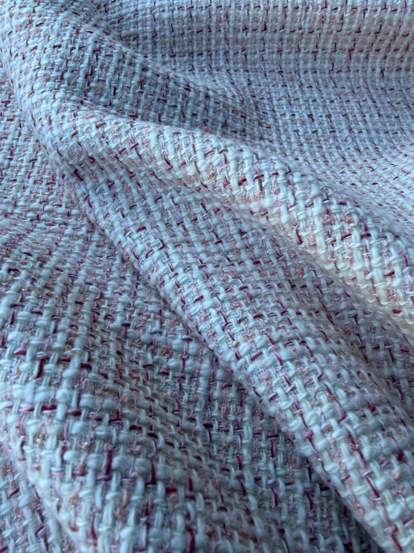 MOLKO 013 ecru/soft pink heavy cotton tweed