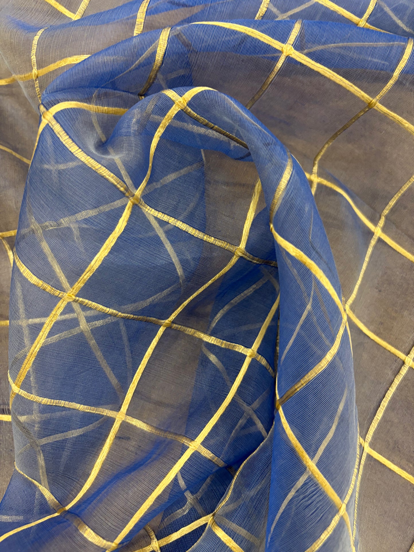 PRINCIPESSA 016 silk georgette embroidered checks