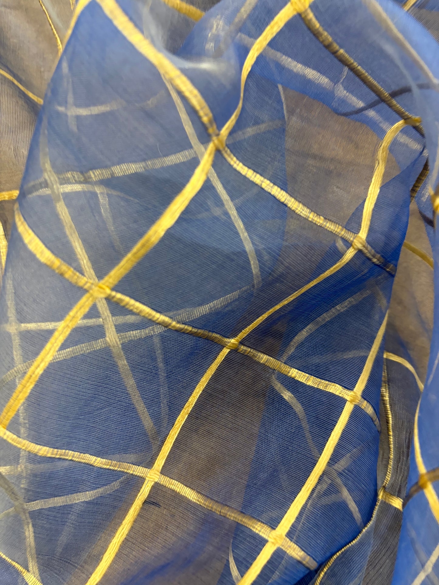 PRINCIPESSA 016 silk georgette embroidered checks