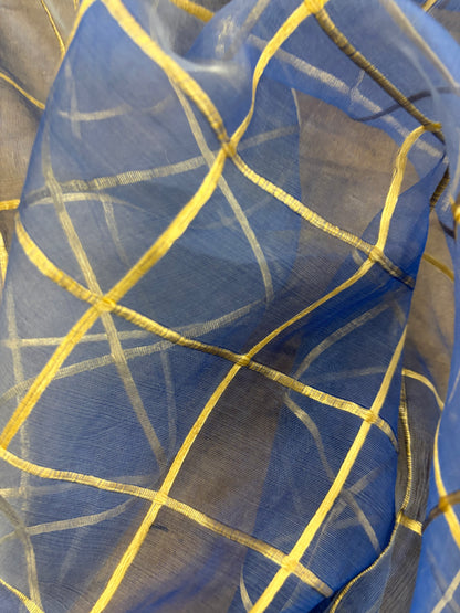 PRINCIPESSA 016 silk georgette embroidered checks