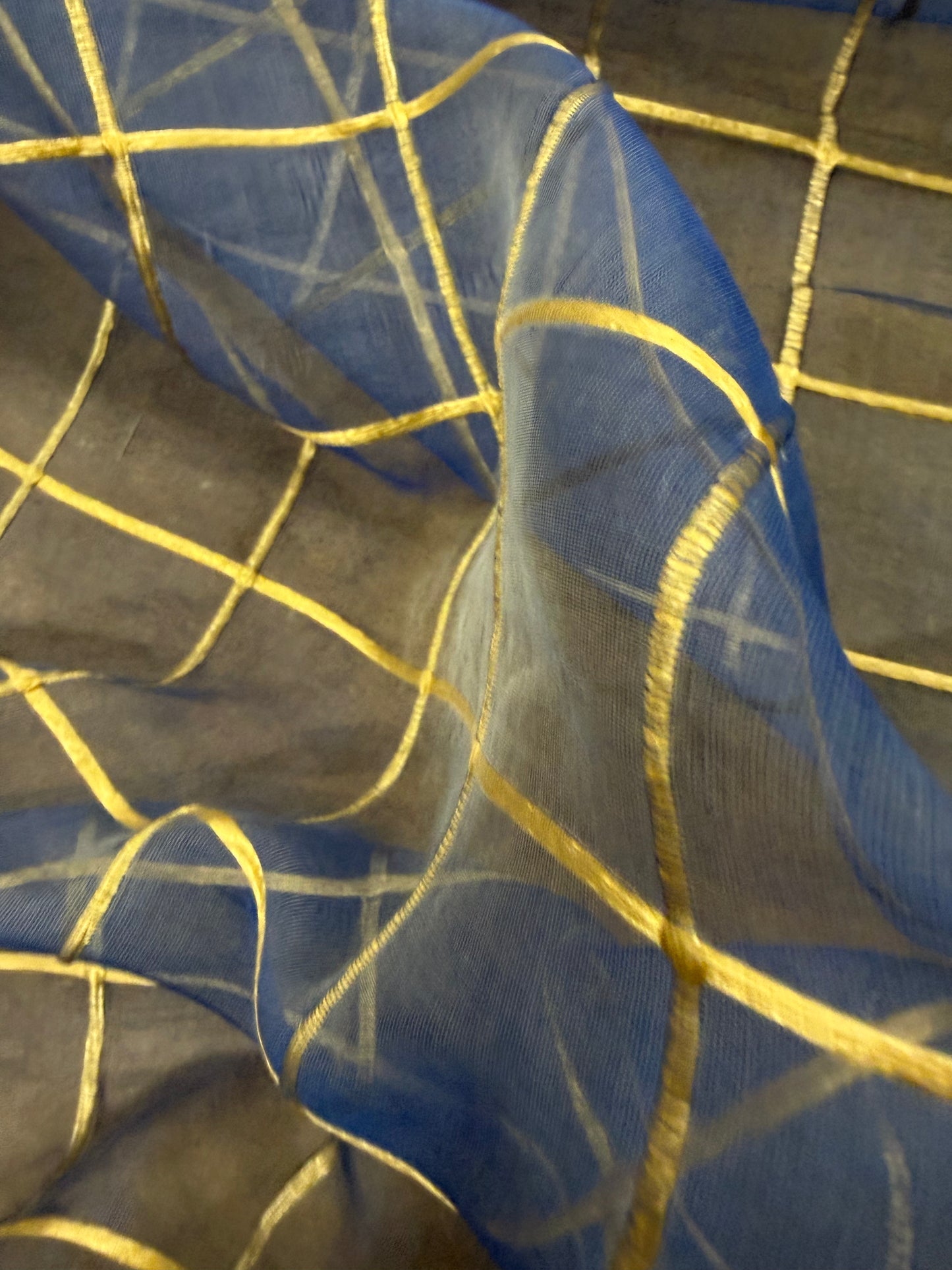 PRINCIPESSA 016 silk georgette embroidered checks