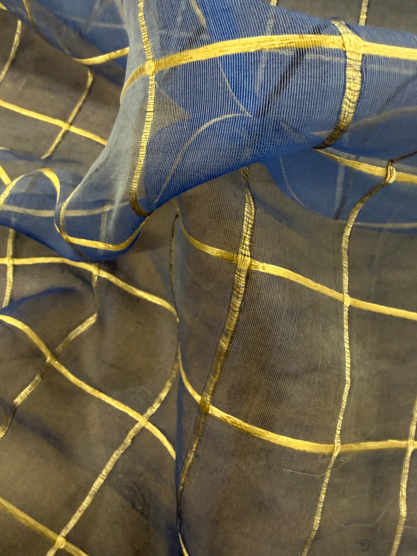 PRINCIPESSA 016 silk georgette embroidered checks