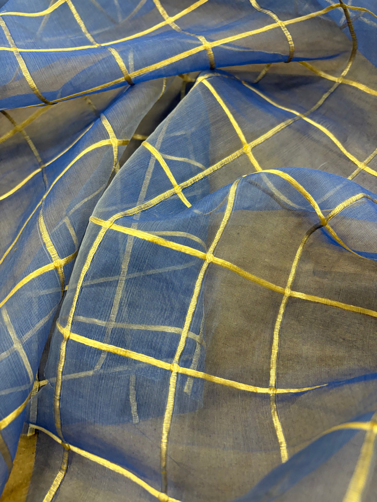 PRINCIPESSA 016 silk georgette embroidered checks