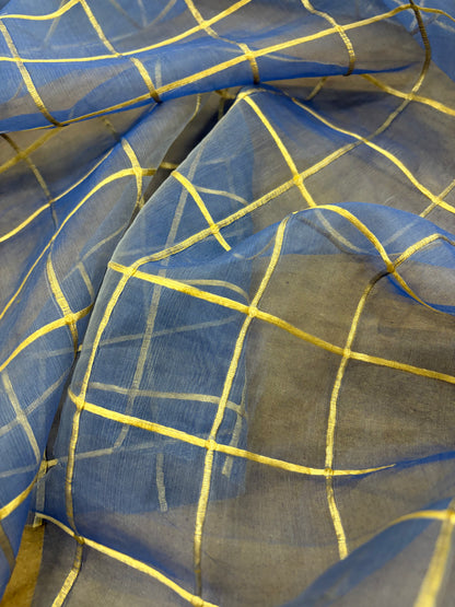 PRINCIPESSA 016 silk georgette embroidered checks