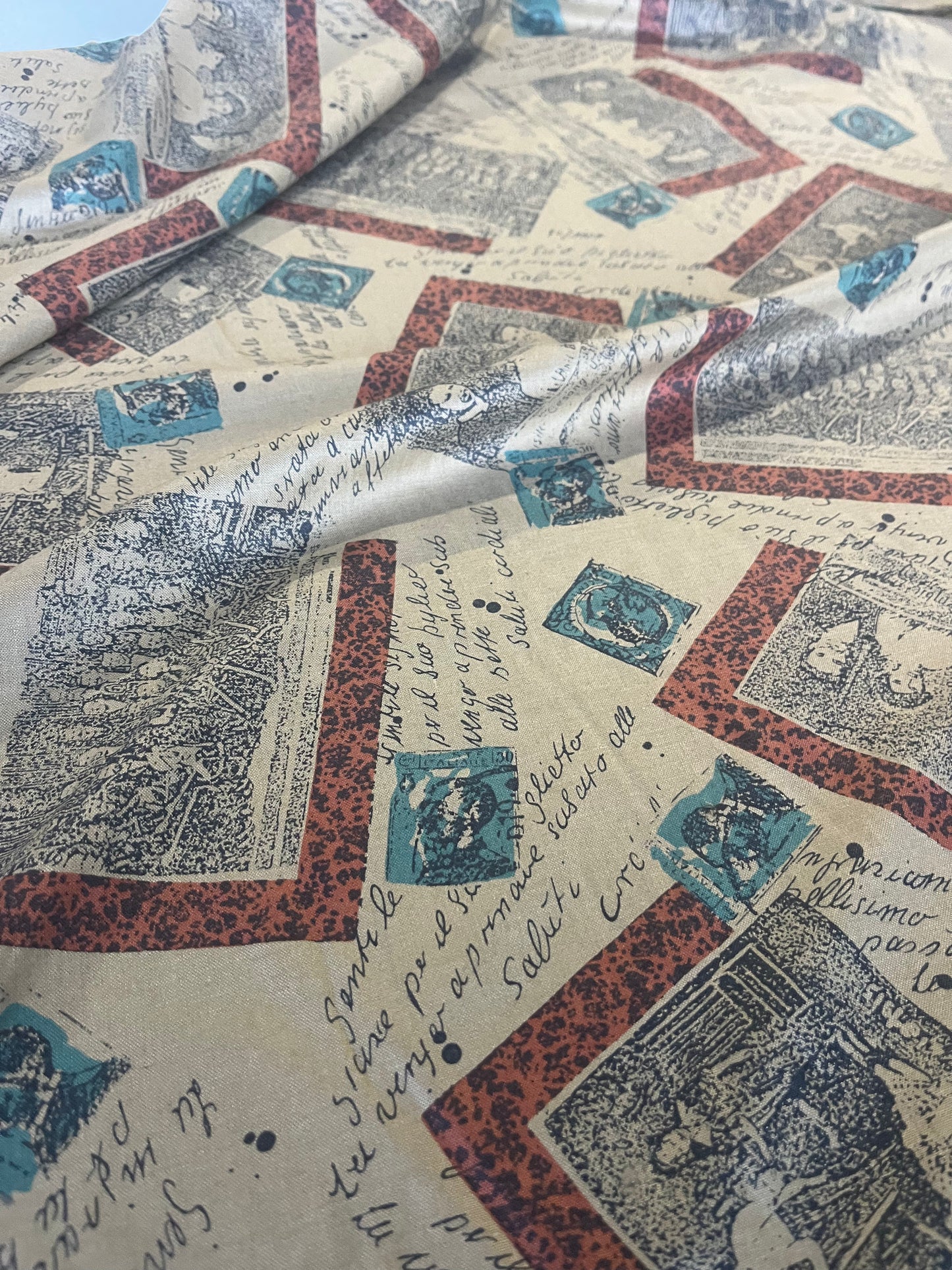 CARLA 005 viscose patchwork print camel ground