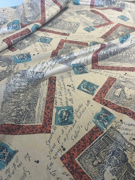 CARLA 005 viscose patchwork print camel ground