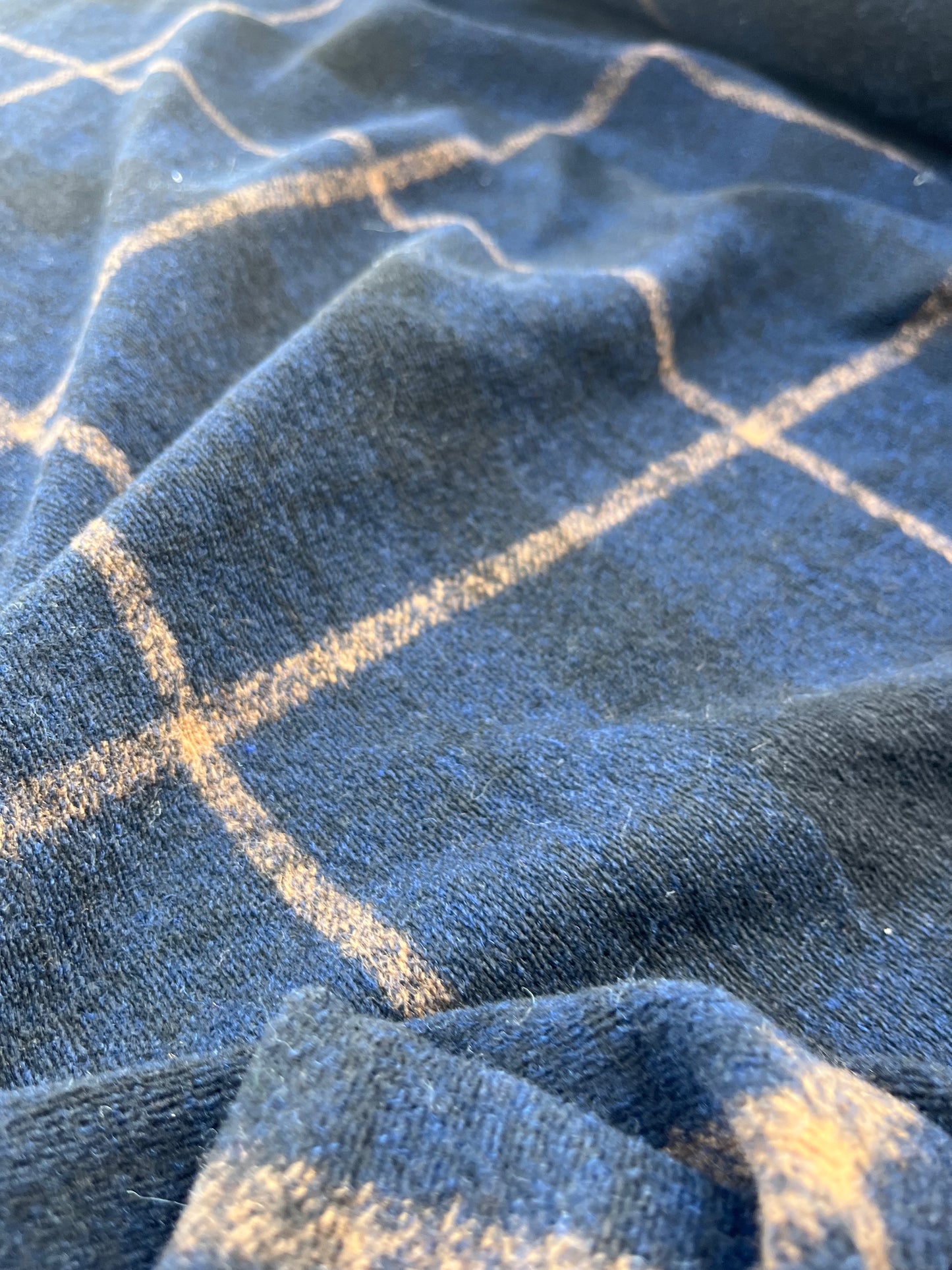 ROSARIO 039 heavy wool jersey check navy/camel