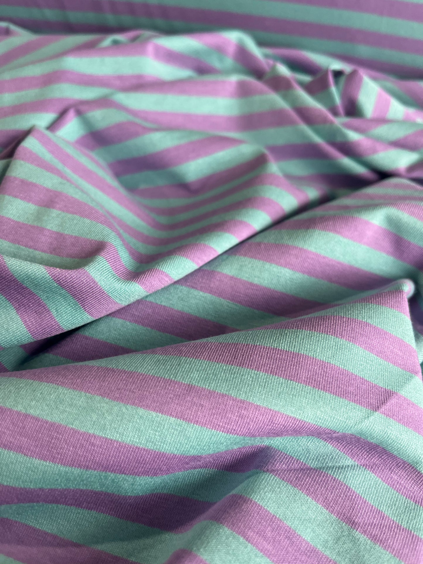 BASILE 026 viscose jersey stripes pink/aqua
