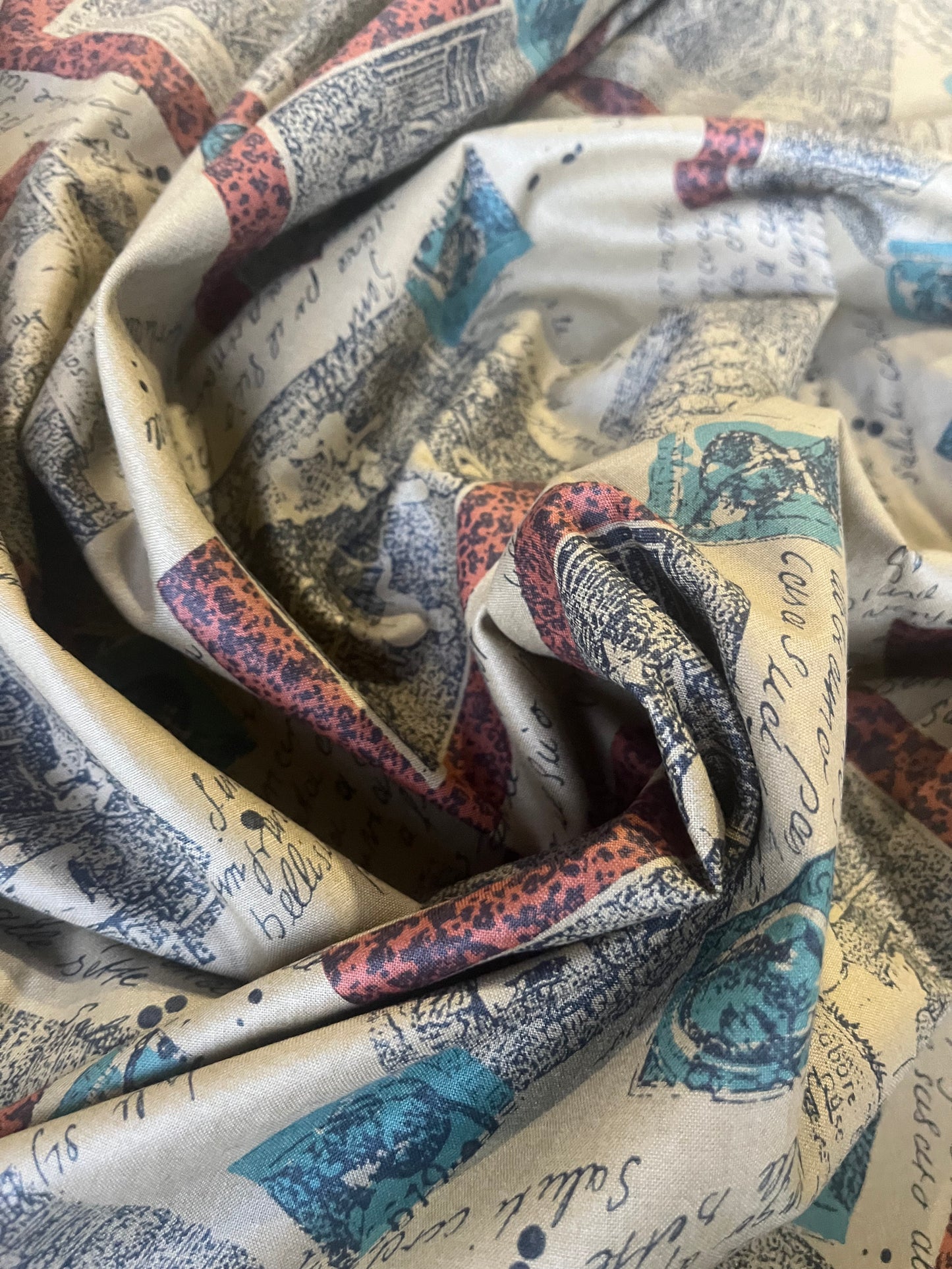 CARLA 005 viscose patchwork print camel ground