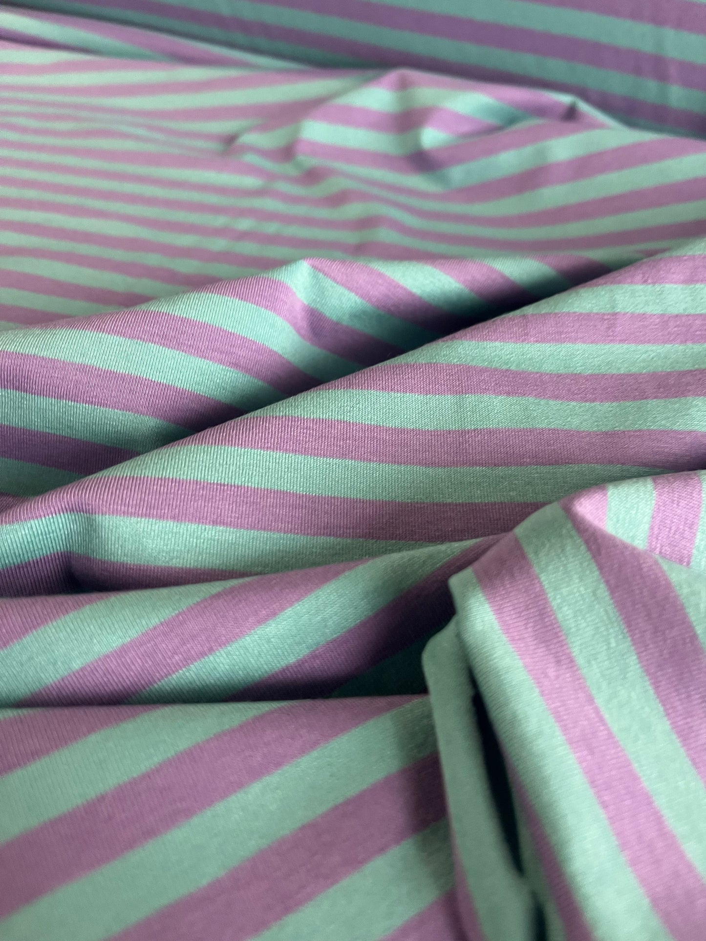 BASILE 026 viscose jersey stripes pink/aqua