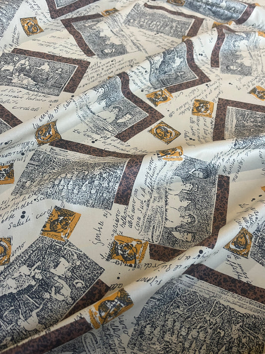 CARLA 006 viscose patchwork print sand ground