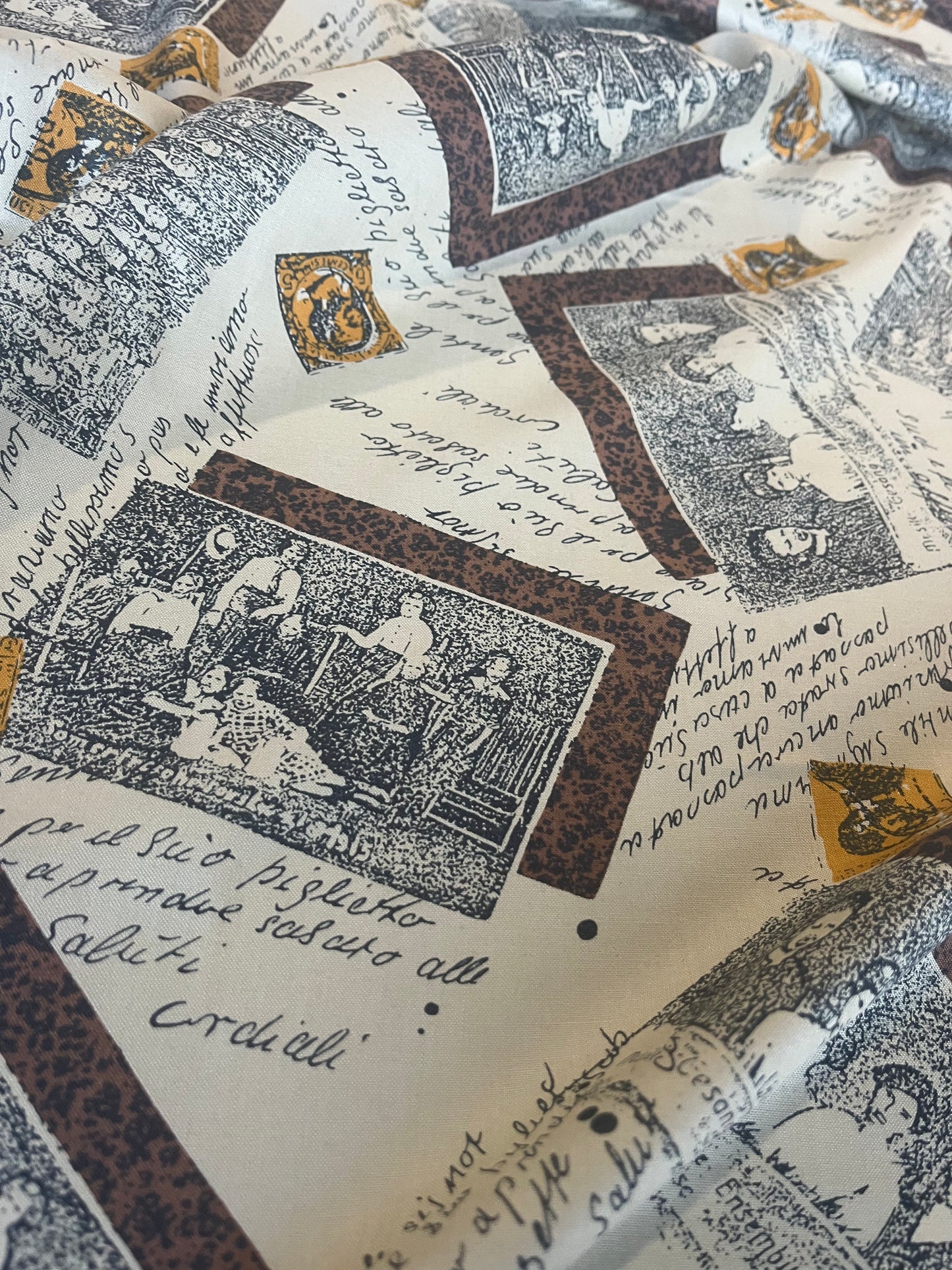 CARLA 006 viscose patchwork print sand ground