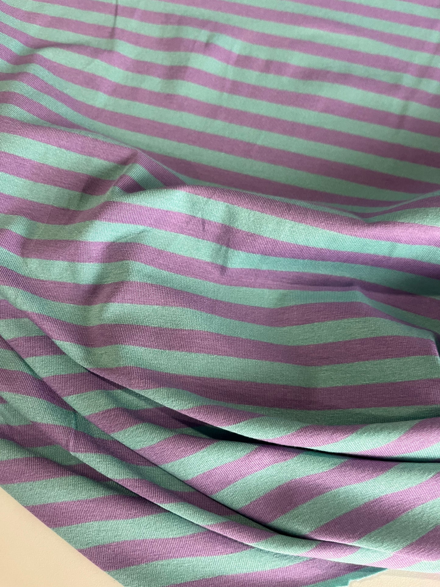 BASILE 026 viscose jersey stripes pink/aqua