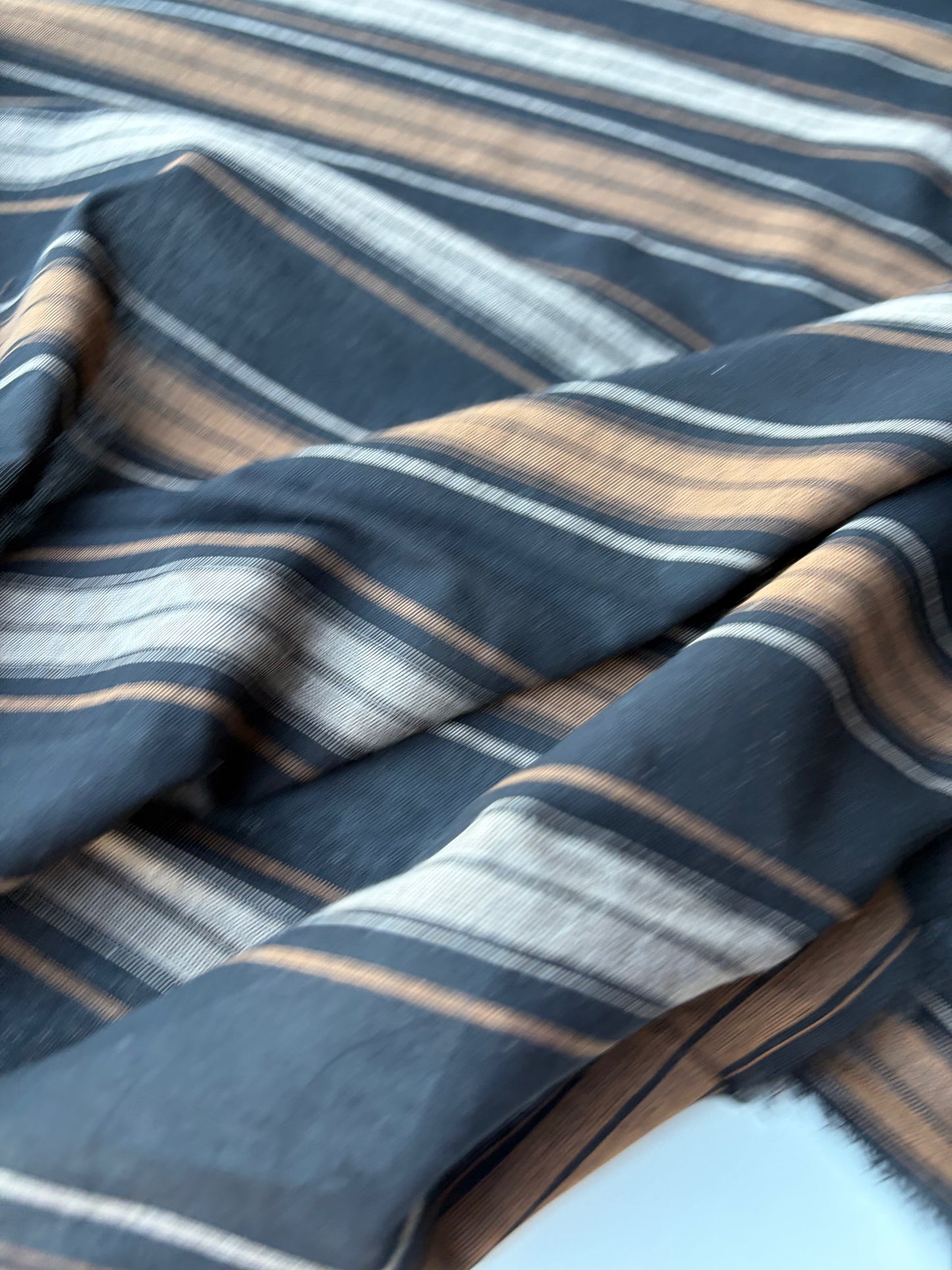 MOLKO 019 brown/black cotton jacquard stripes