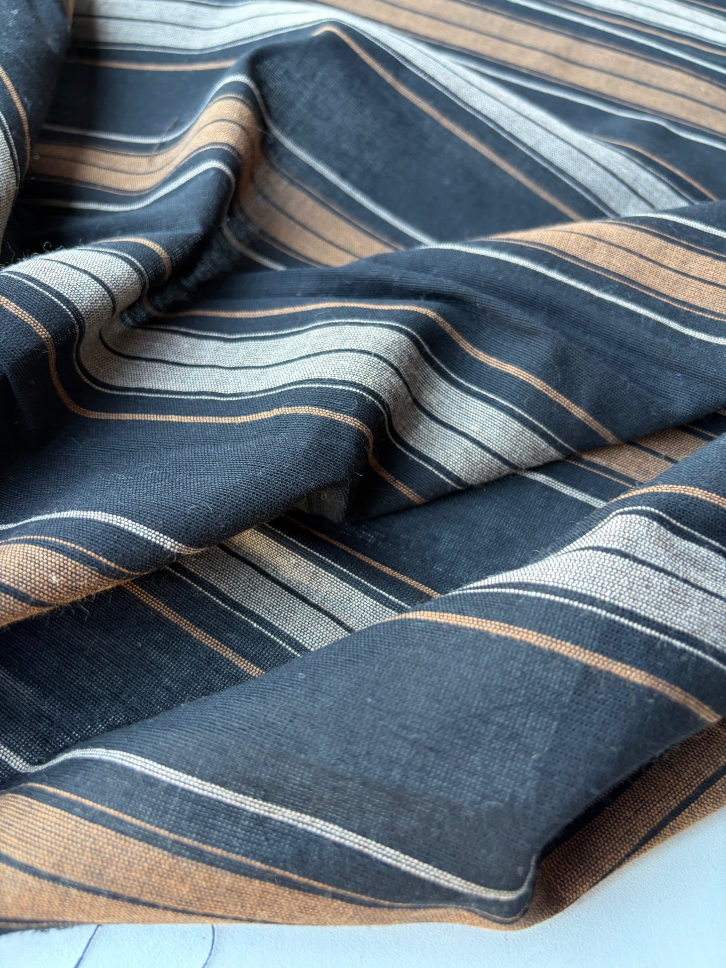 MOLKO 019 brown/black cotton jacquard stripes