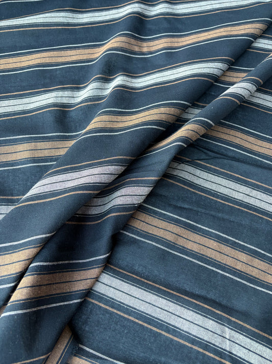 MOLKO 019 brown/black cotton jacquard stripes
