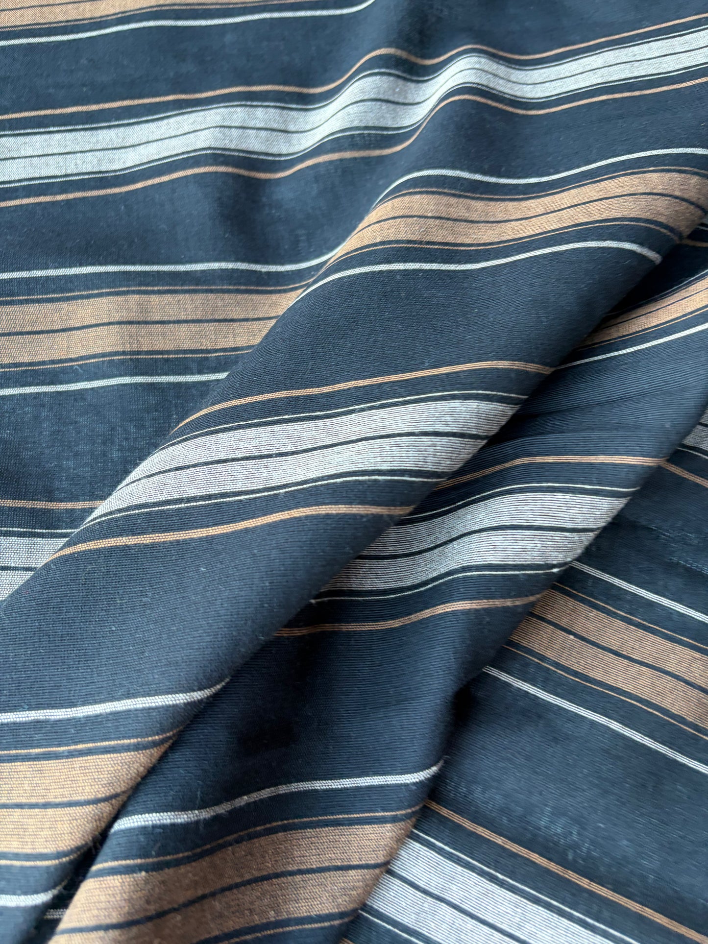MOLKO 019 brown/black cotton jacquard stripes