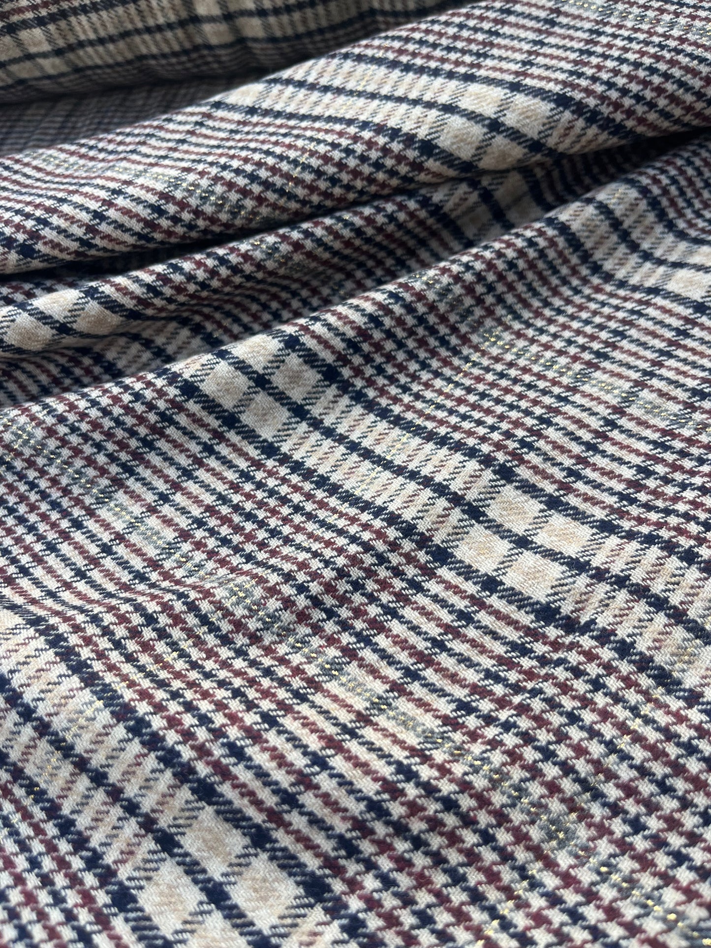 ROSARIO 043 Wool check with lurex accent